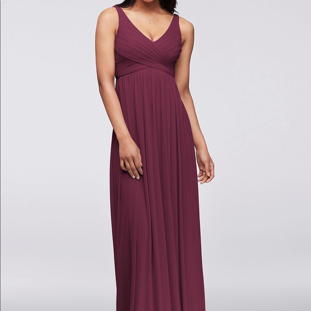 David’s Bridal Wine Bridesmaid Dress